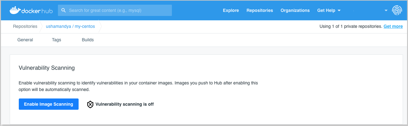 Hub Vulnerability scanning