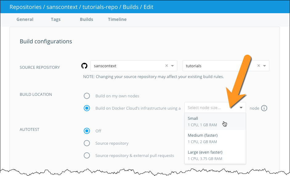 Editing build configurations