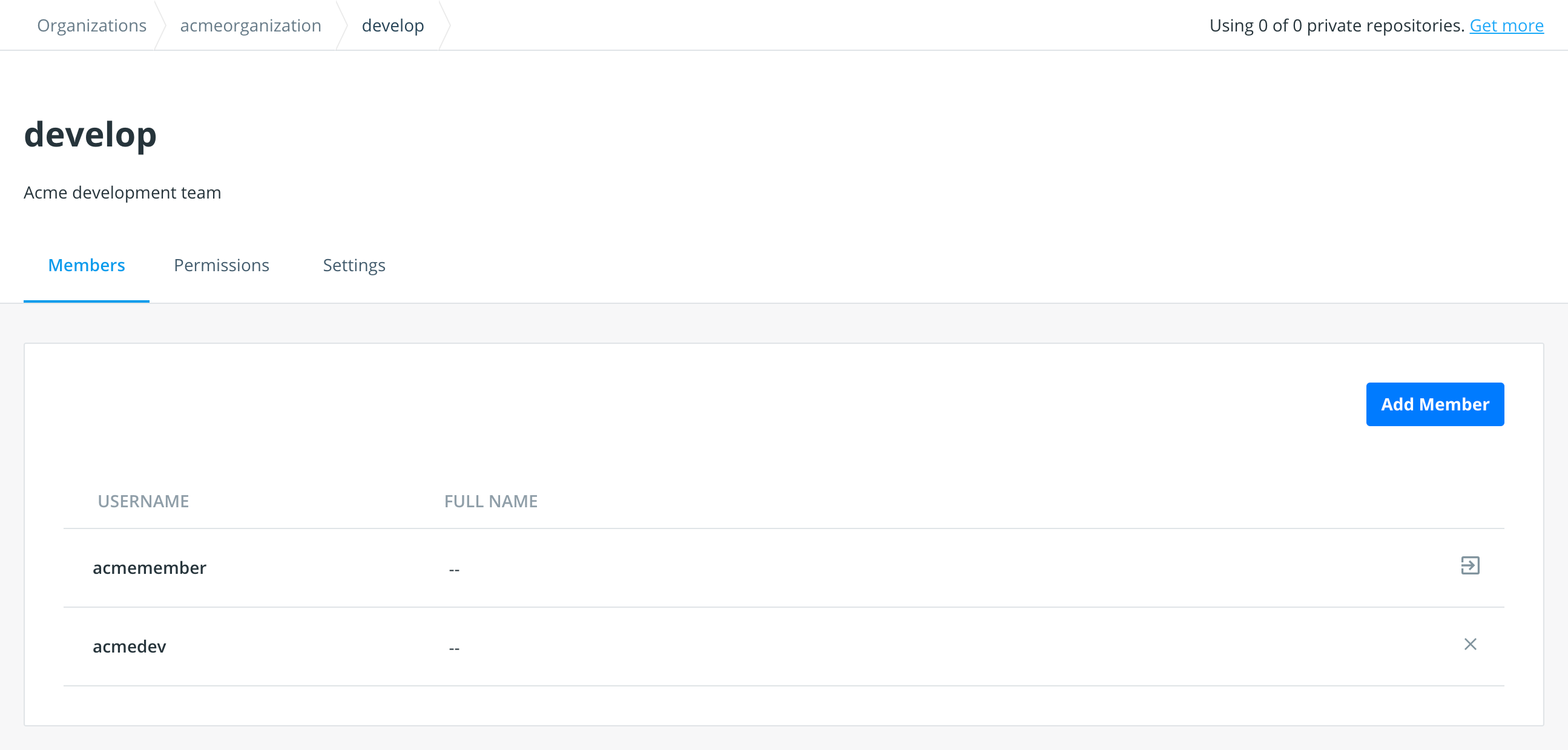 List of members on a team