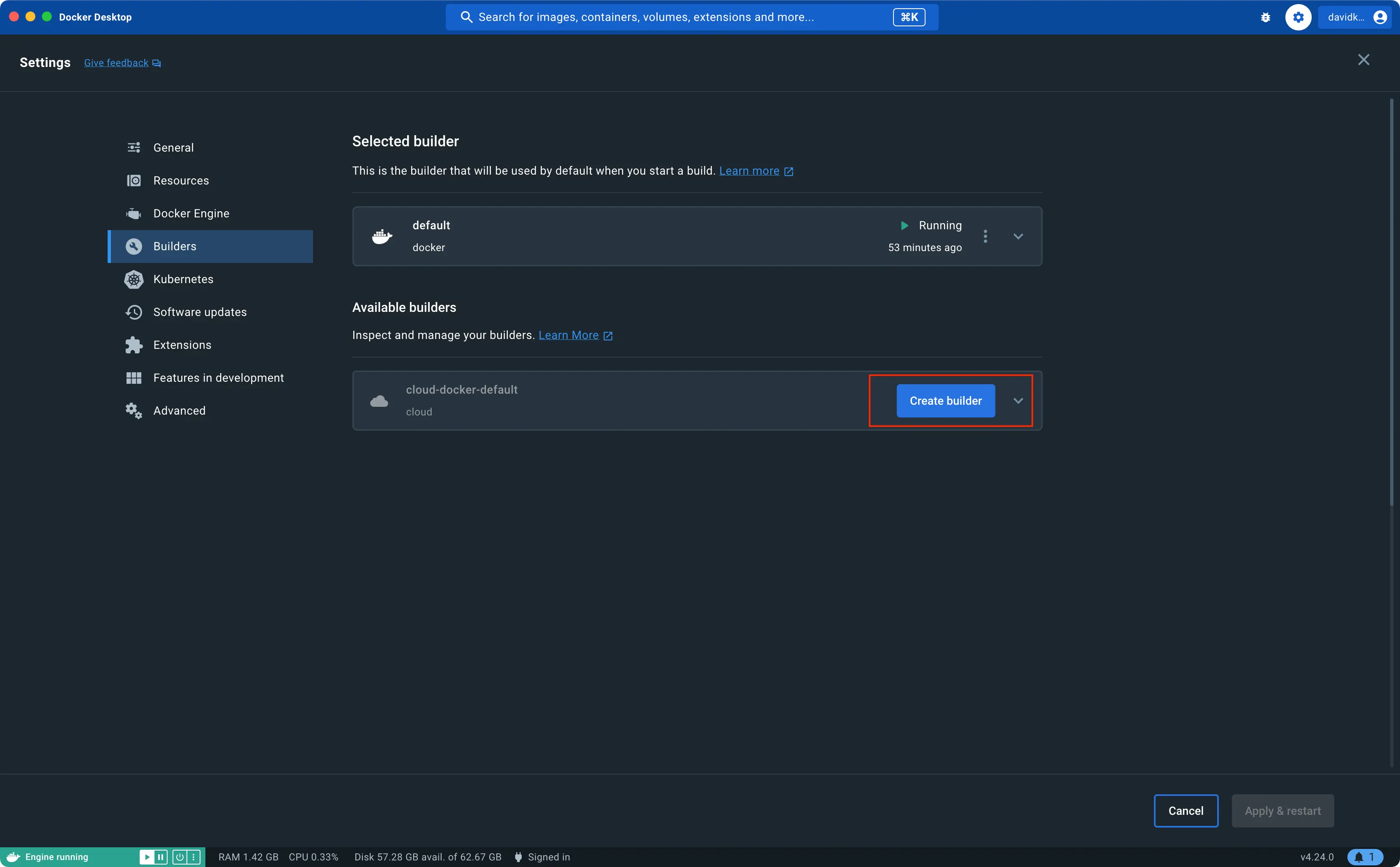 Create builder GUI screenshot
