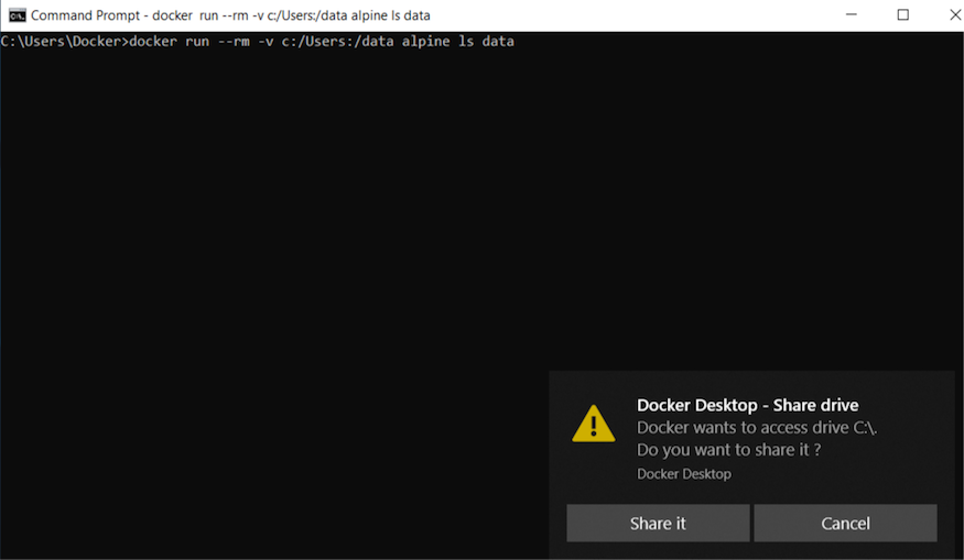 Shared drive on demand