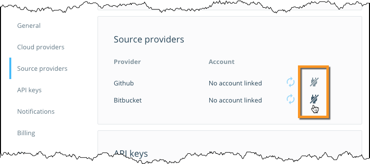 Linking source providers
