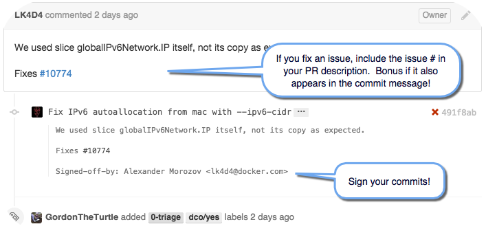 Sign commits and issues