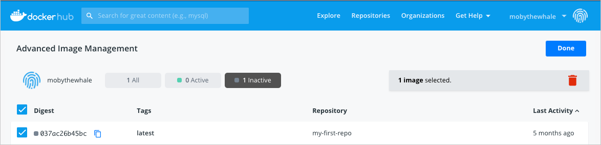 Advanced image management dashboard