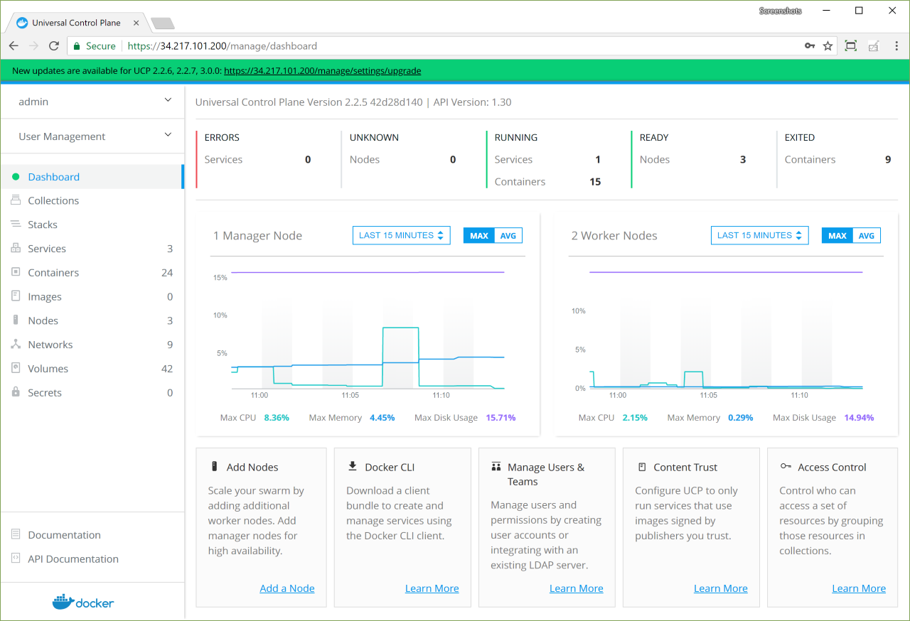 UCP update notification banner