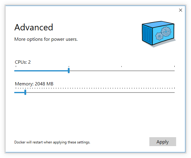 CPU and Memory settings