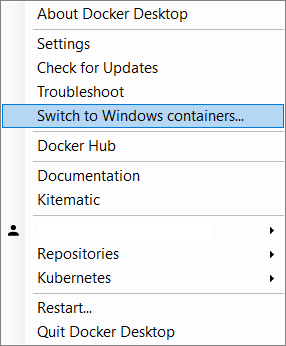 Windows-Linux container types switch