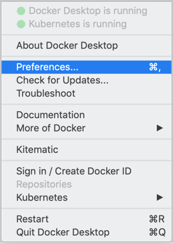 Docker context menu
