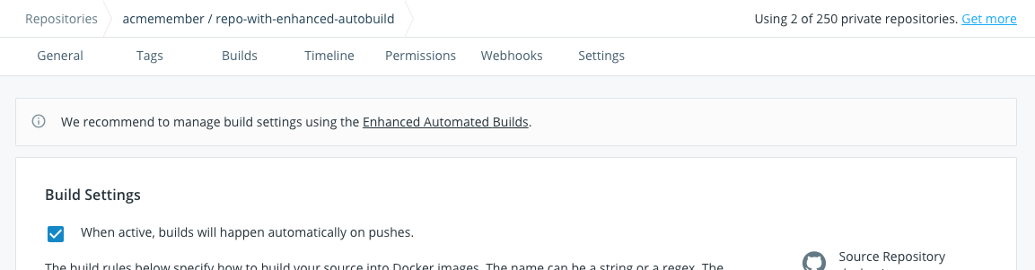 Switching to new Automated Build