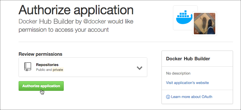 Granting access to GitHub account