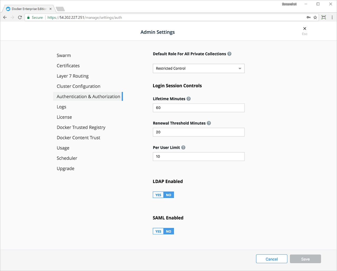 Enabling SAML in UCP