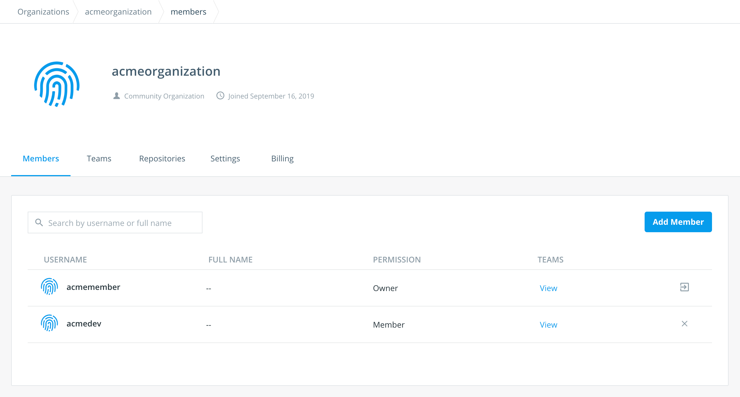 Add member from members list