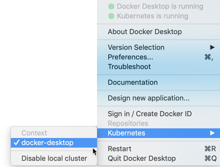 Docker Menu with Kubernetes