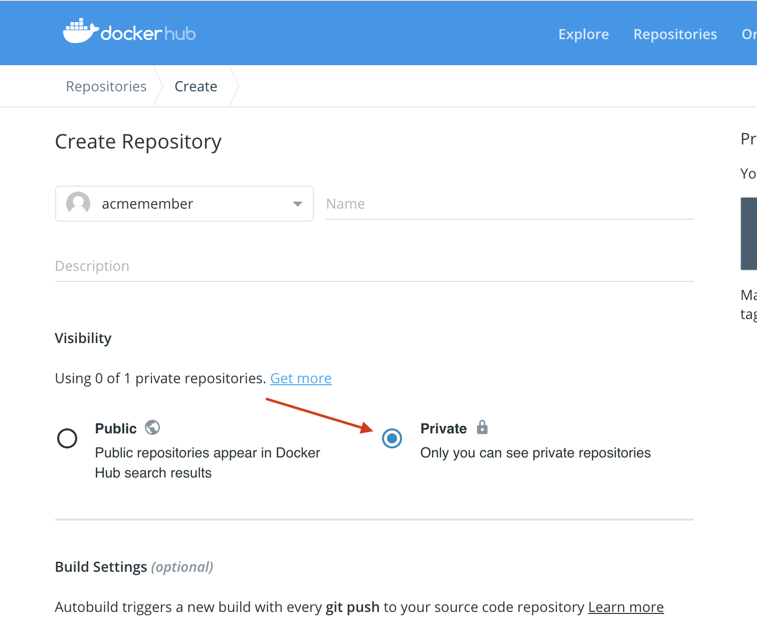 Create Private Repo