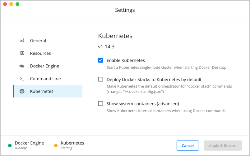 Enable Kubernetes
