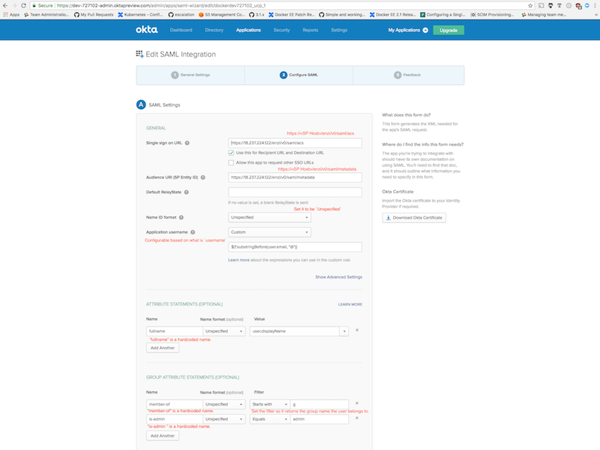 Configure in Okta