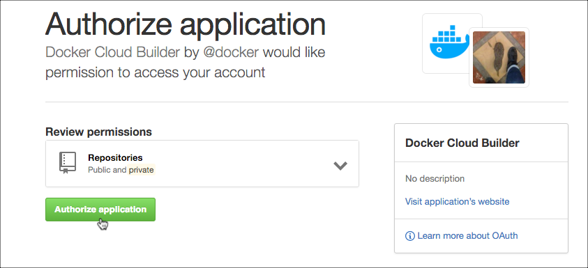 Granting access to GitHub account