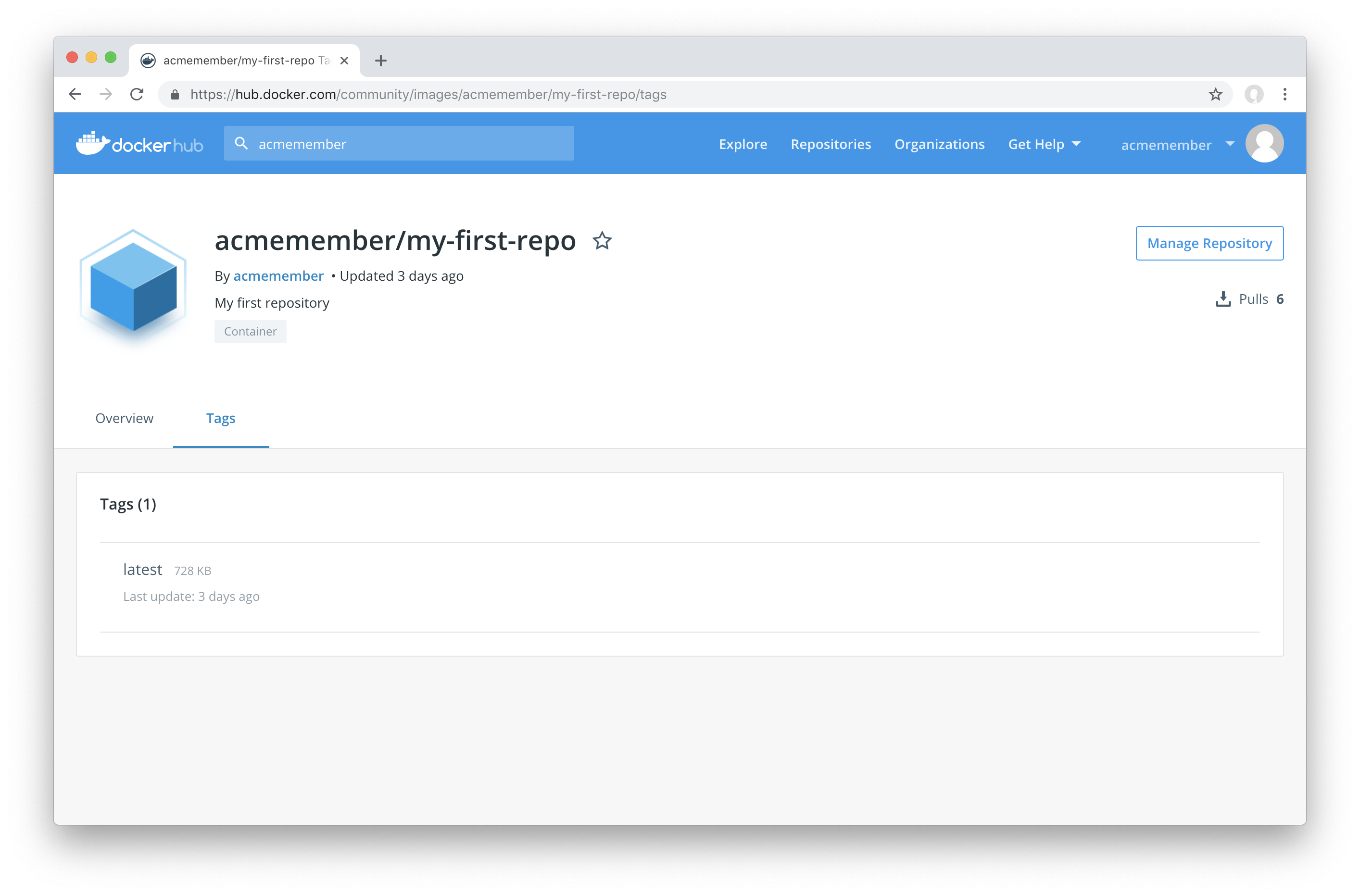 View Repo Tags