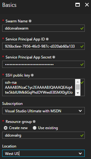The Basic blade of a Docker EE for Azure deployment
