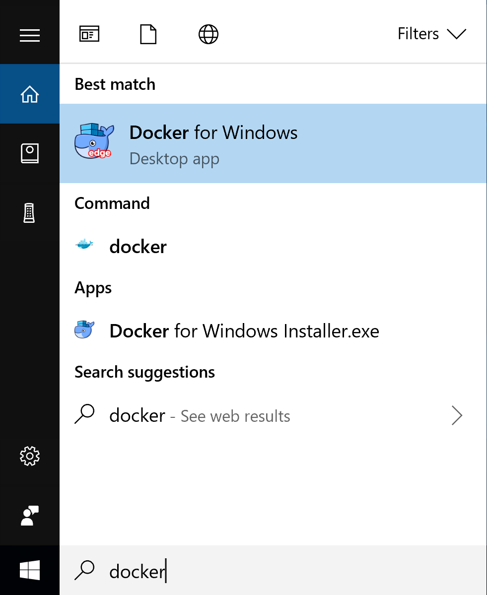 search for Docker app