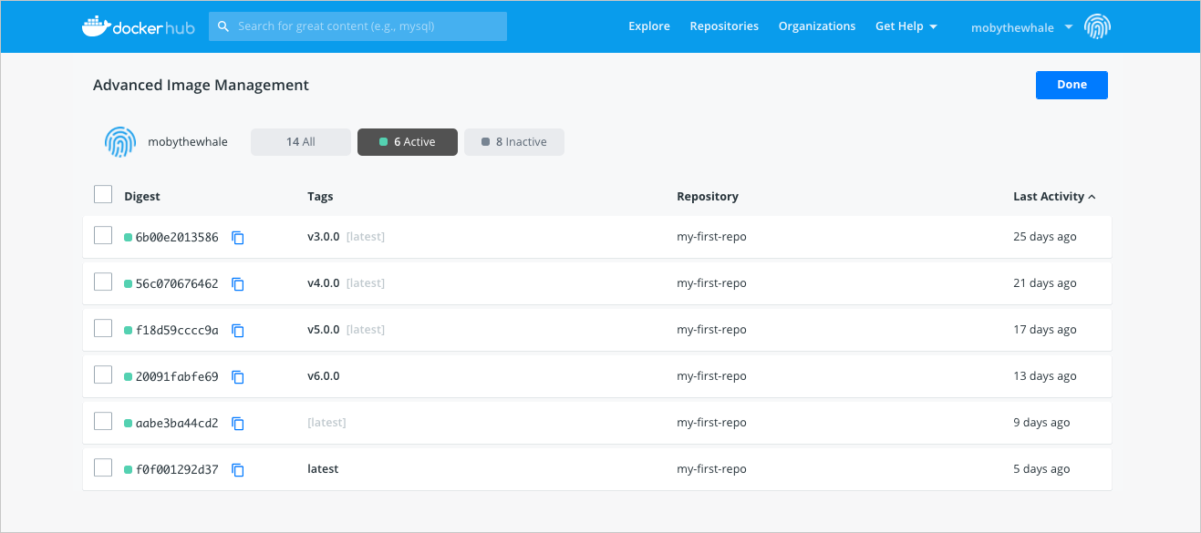 Advanced image management dashboard