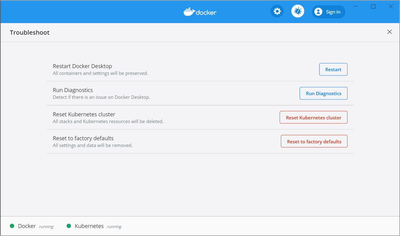Uninstall or reset Docker