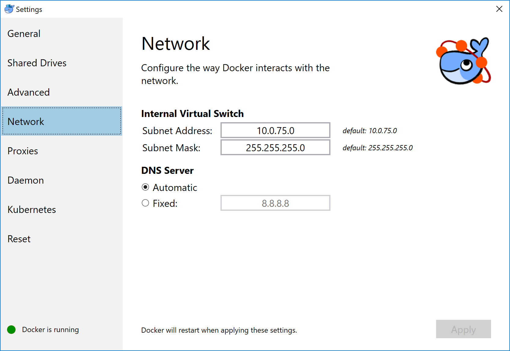 Network settings