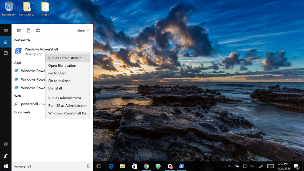 Run PowerShell as administrator