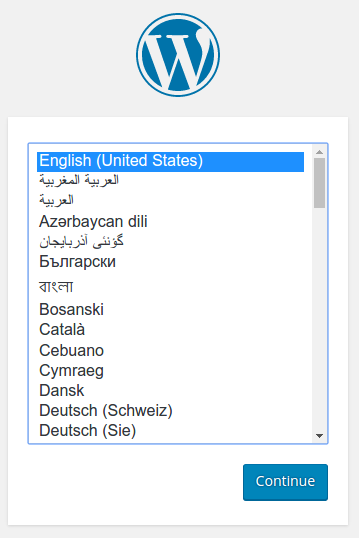 WordPress init page WordPress init page